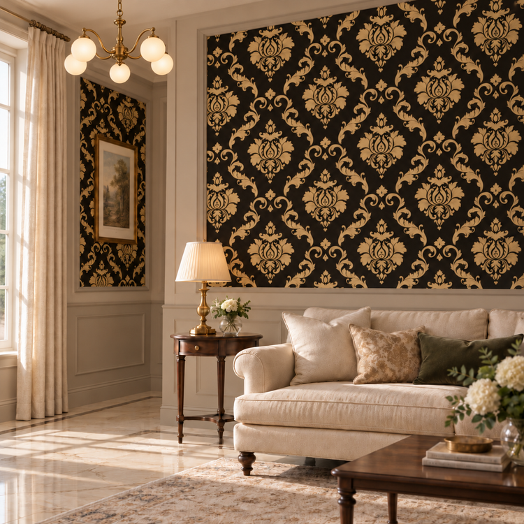 Embossed Wallpaper Luxury Damask Wallpaper