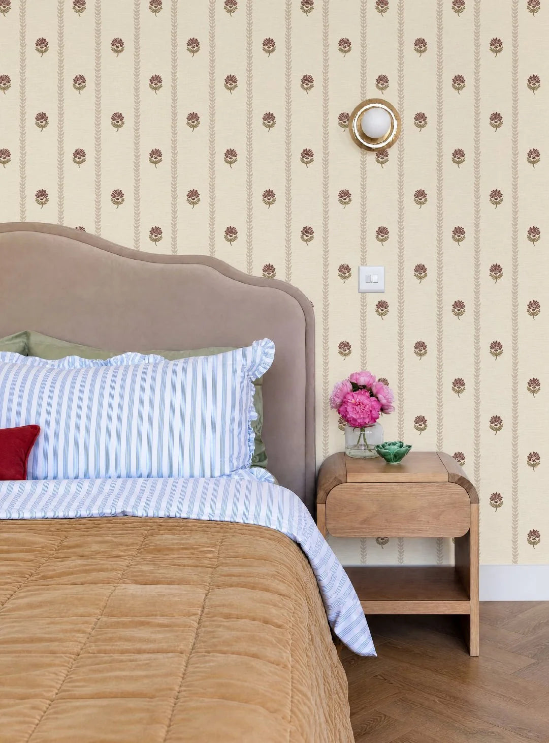Thistle Trail Stripe Neutral Wallpaper
