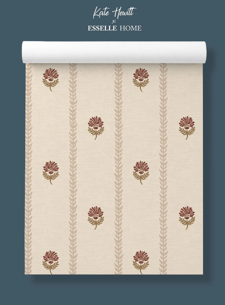 Thistle Trail Stripe Neutral Wallpaper