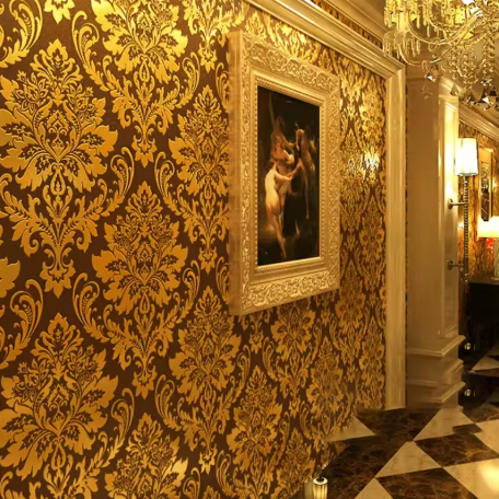 Luxury Gold Foil Wallpaper 3D Floral