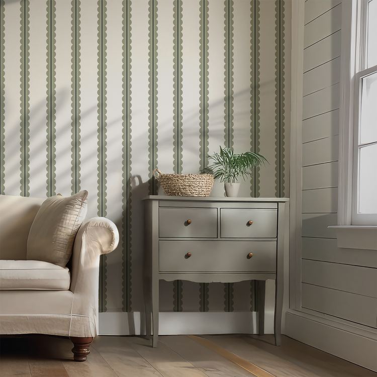Carter - Scallop Stripe Wallpaper