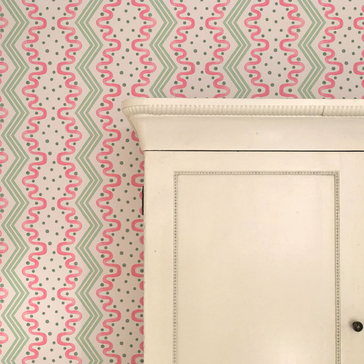 Madame Ziggle Wallpaper -Pink and Green