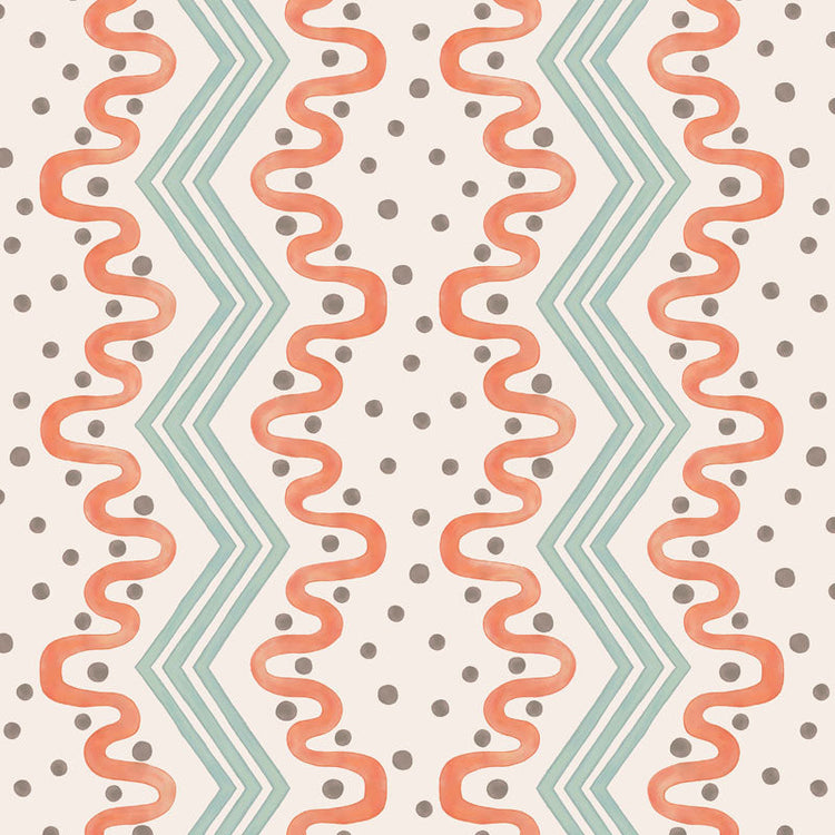 Madame Ziggle Wallpaper - Blue and Orange