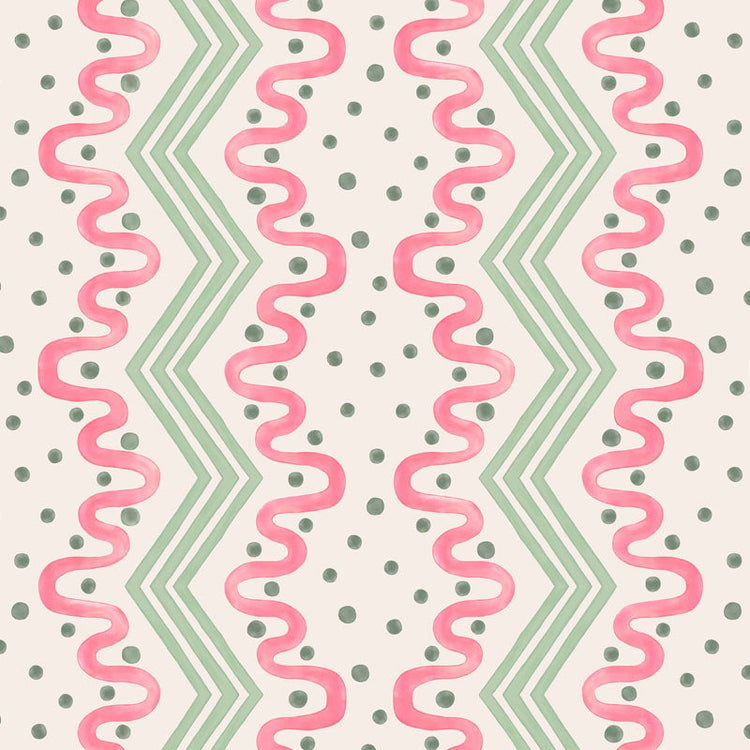 Madame Ziggle Wallpaper -Pink and Green
