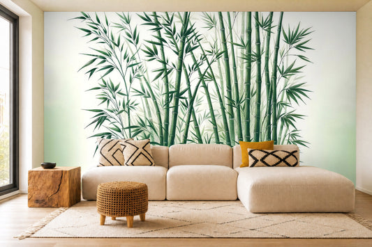 Green Leaf Wallpaper Bedroom