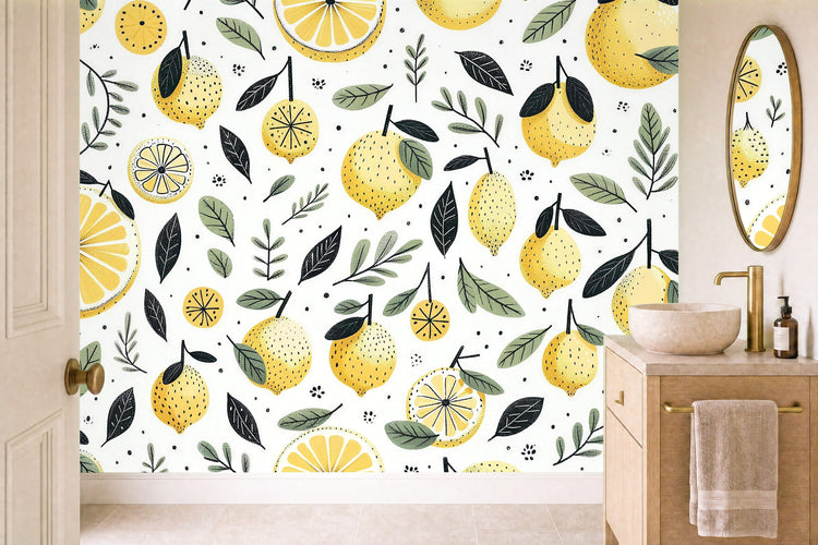 Lime Green Leaf Wallpaper